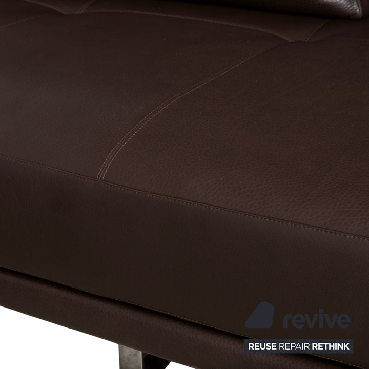 Walter Knoll Prime Time Leather Corner Sofa Brown Chaise Longue Right Couch