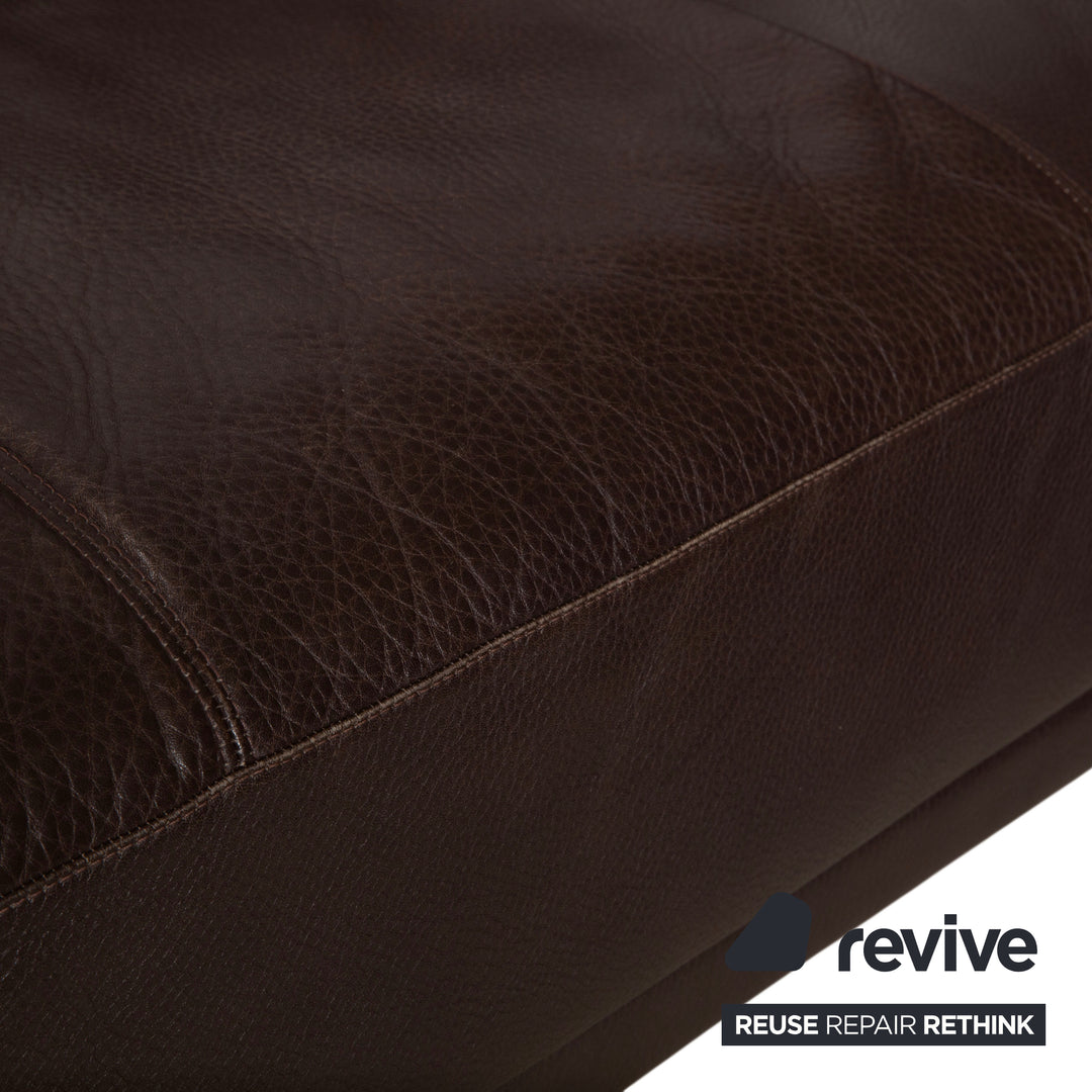 Walter Knoll Prime Time Leather Corner Sofa Brown Chaise Longue Right Couch