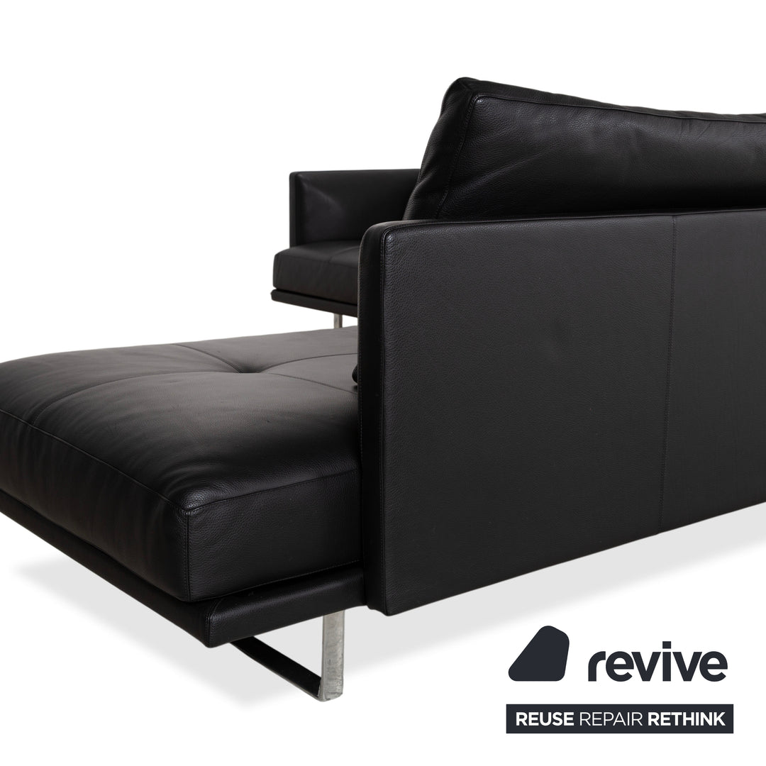 Walter Knoll Prime Time Leather Chrome Corner Sofa Black Sofa Couch