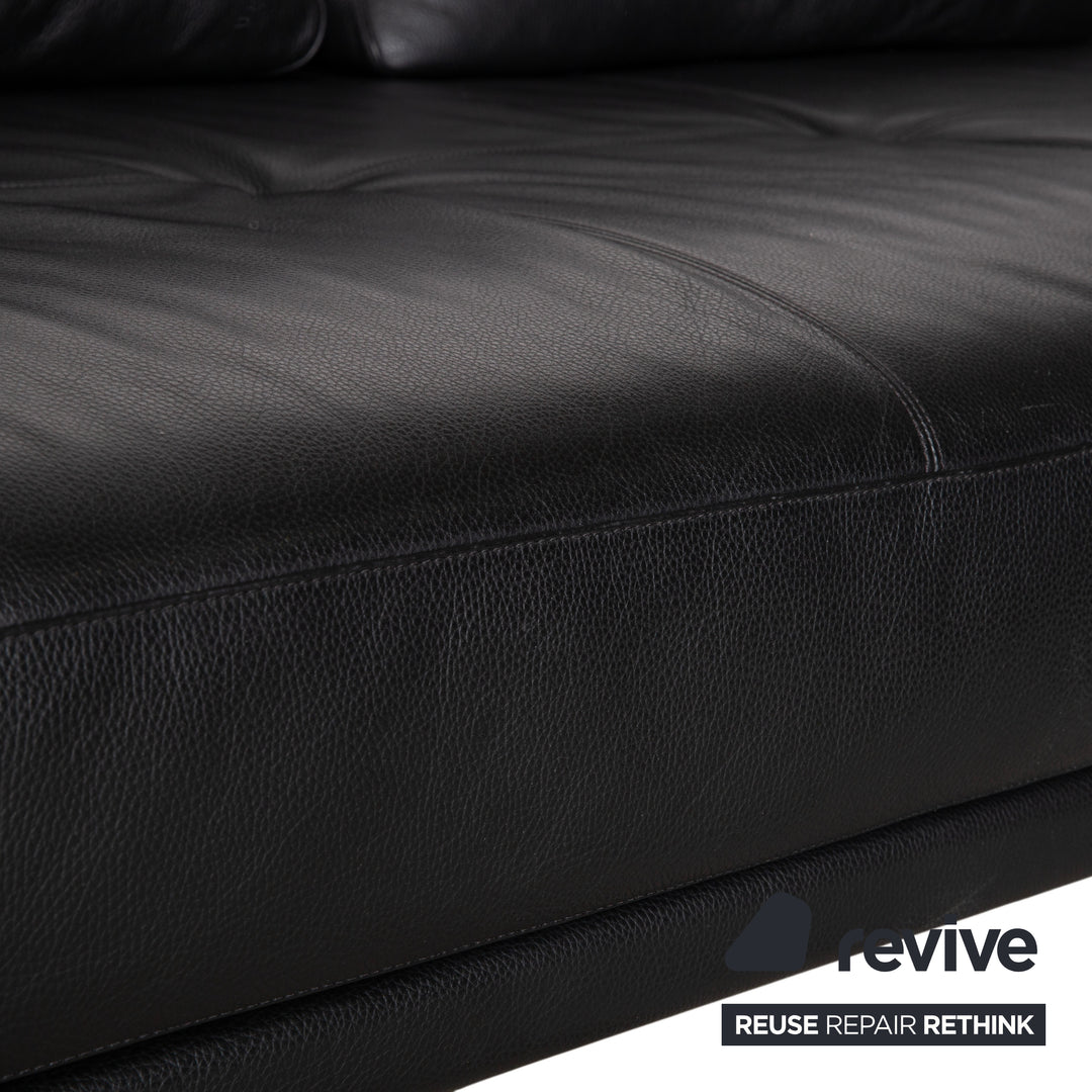Walter Knoll Prime Time Leather Chrome Corner Sofa Black Sofa Couch