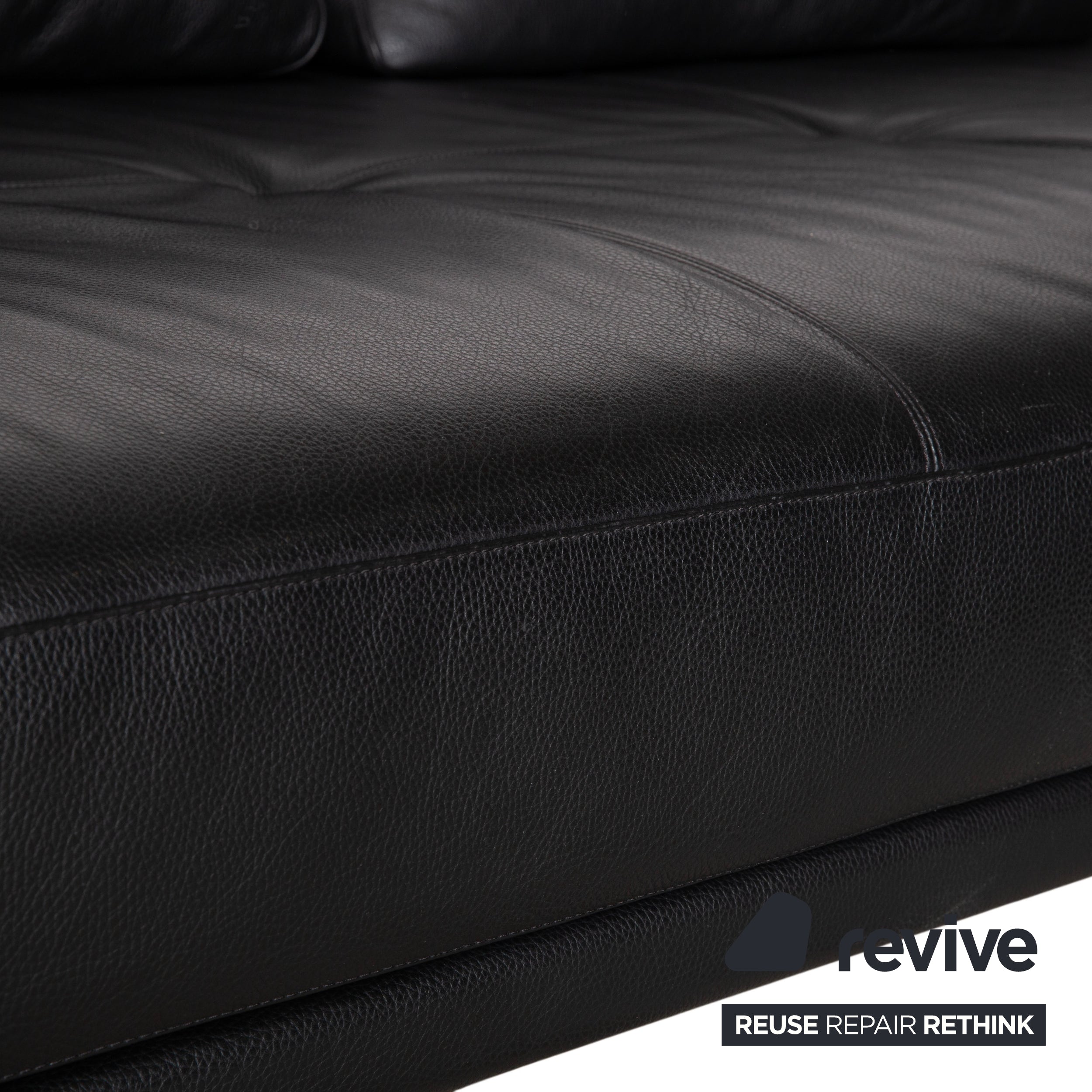 Walter Knoll Prime Time Leder Chrom Ecksofa Schwarz Sofa Couch