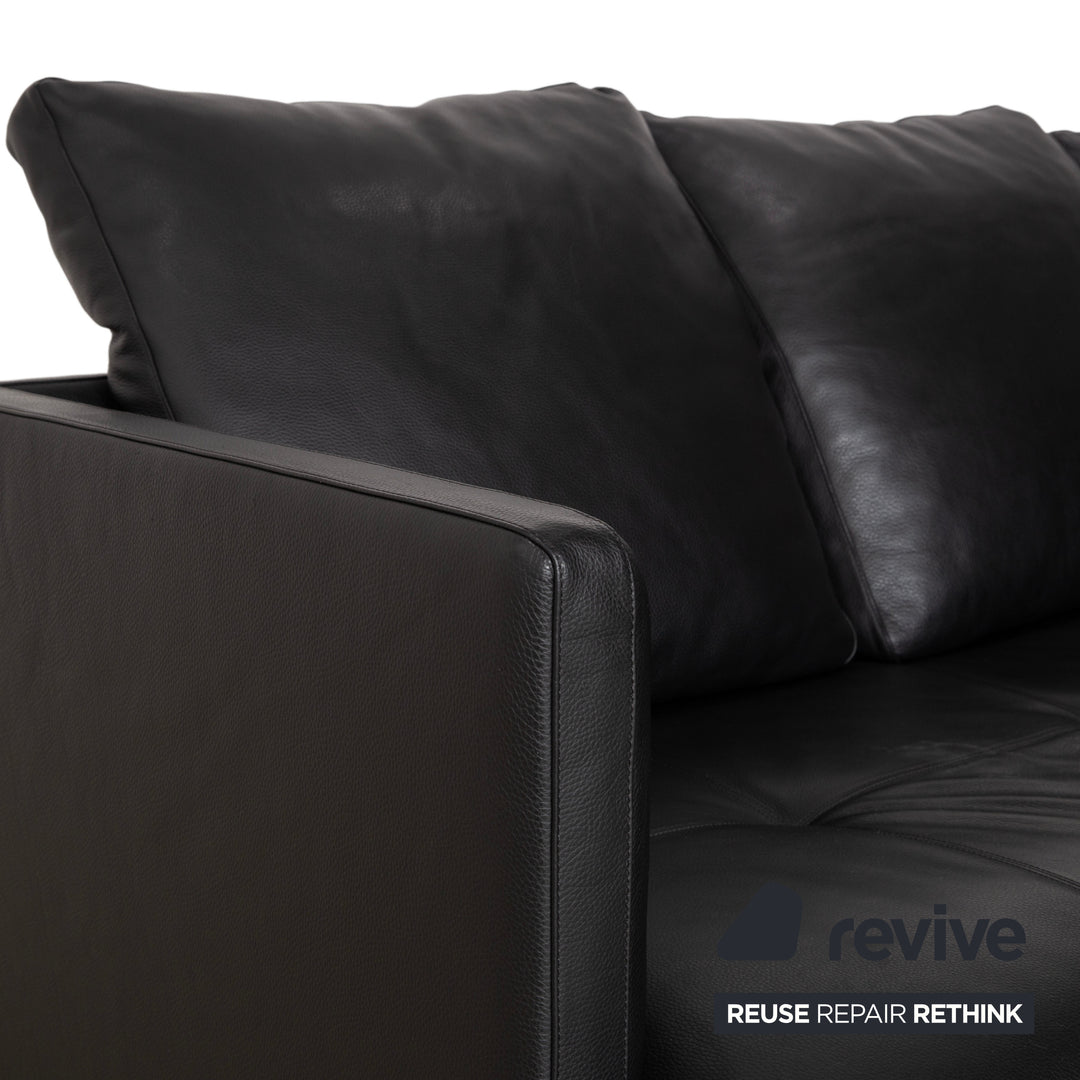 Walter Knoll Prime Time Leather Chrome Corner Sofa Black Sofa Couch