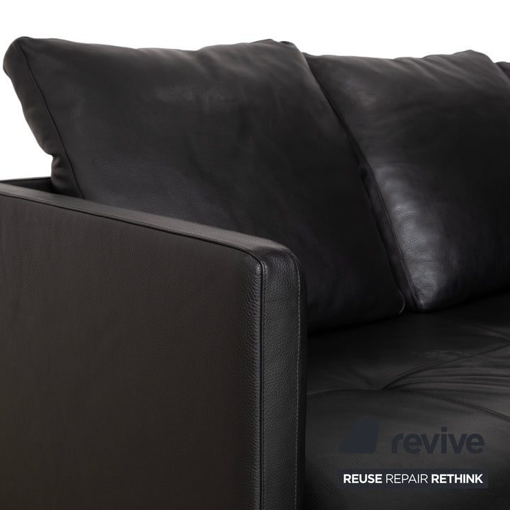 Walter Knoll Prime Time Leather Chrome Corner Sofa Black Sofa Couch