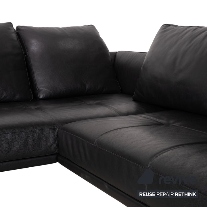 Walter Knoll Prime Time Leather Chrome Corner Sofa Black Sofa Couch
