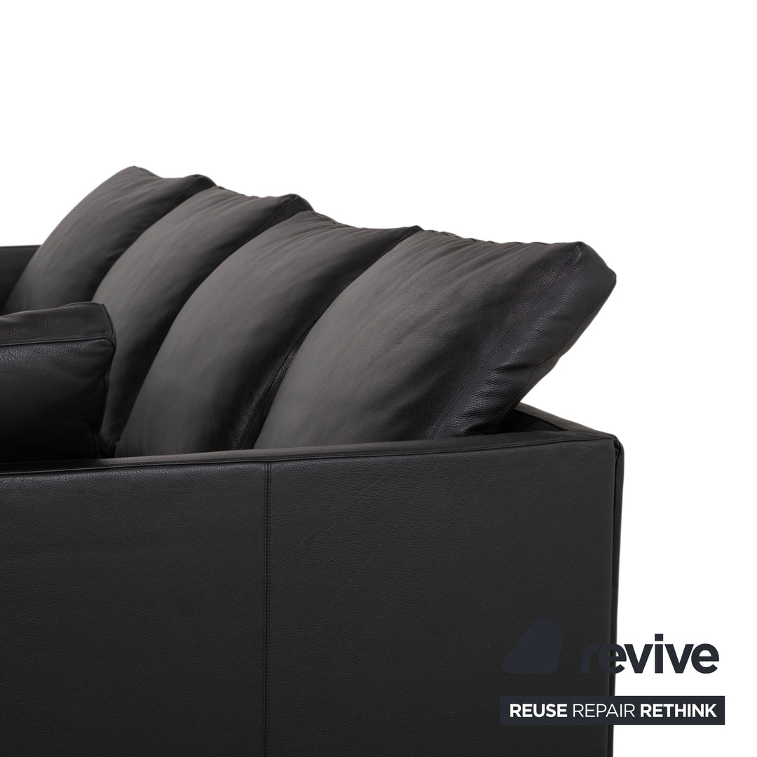 Walter Knoll Prime Time Leather Chrome Corner Sofa Black Sofa Couch