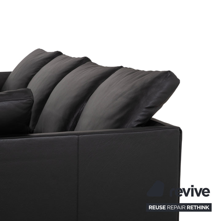 Walter Knoll Prime Time Leather Chrome Corner Sofa Black Sofa Couch