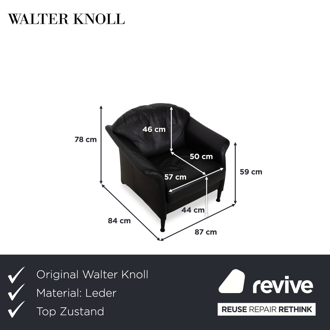 Walter Knoll Scarlett Leder Sessel Schwarz