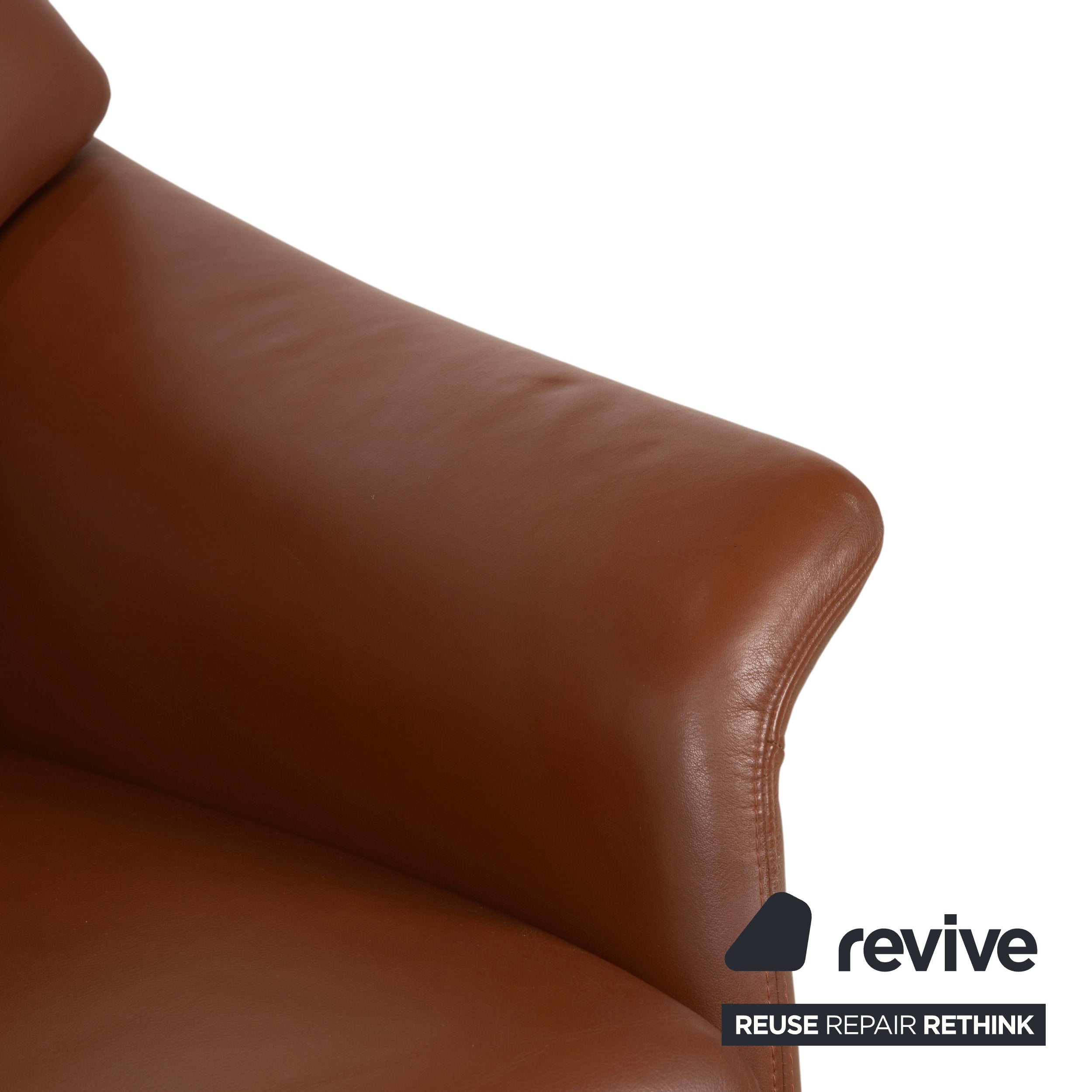 Fauteuil Walter Knoll Cuir Rouge-Brun Cognac Terre cuite