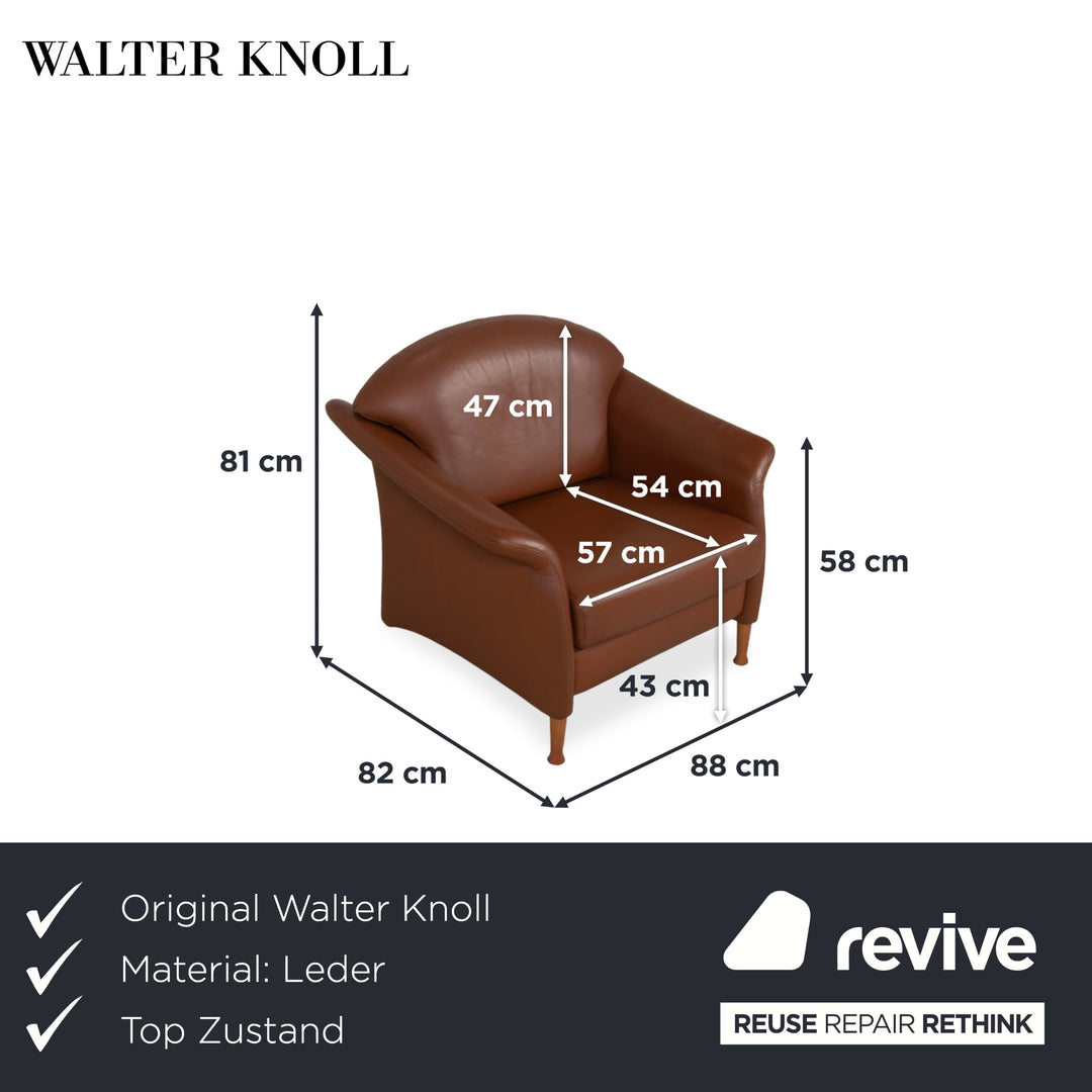 Walter Knoll Sessel Leder Rot-Braun Cognac Terracotta