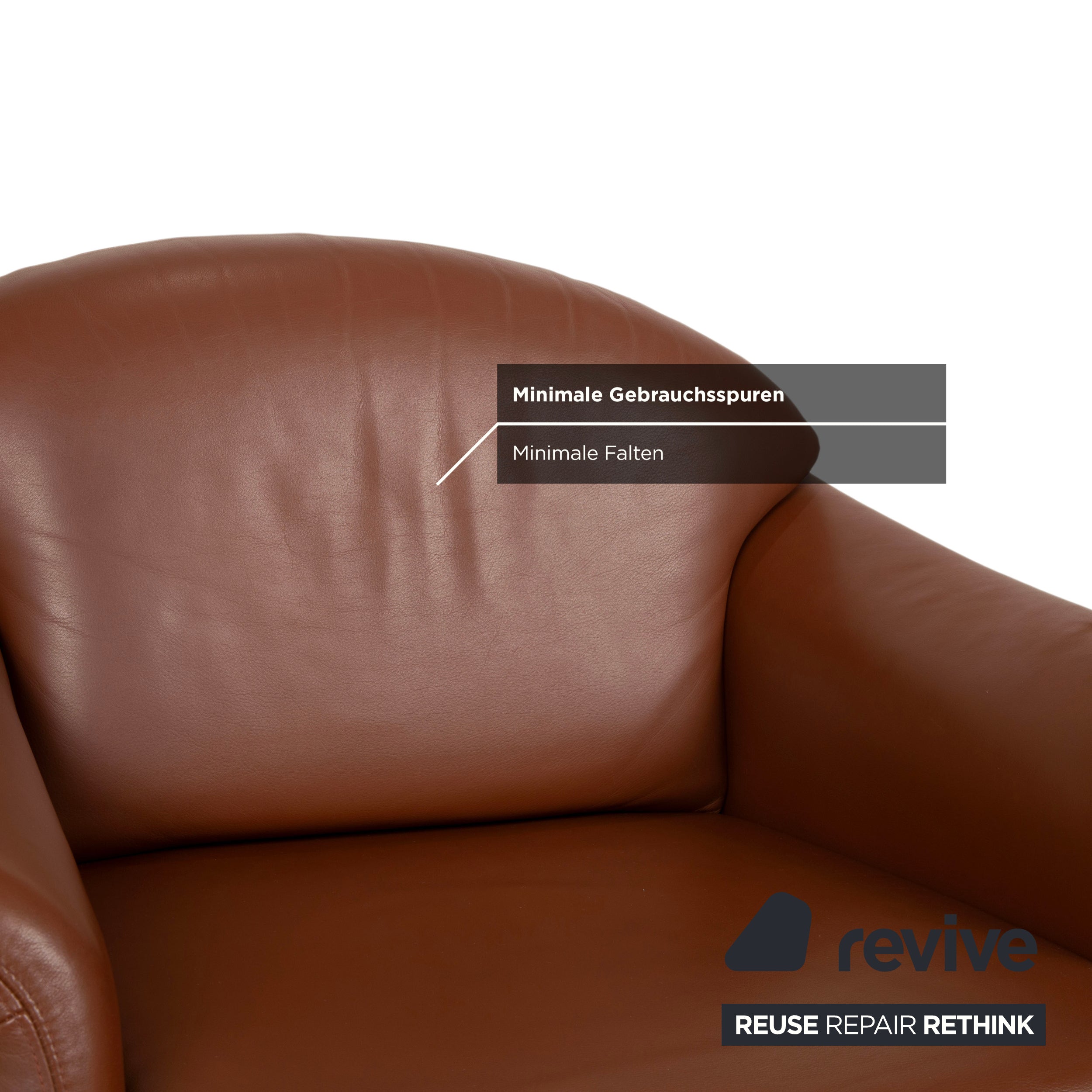 Fauteuil Walter Knoll Cuir Rouge-Brun Cognac Terre cuite