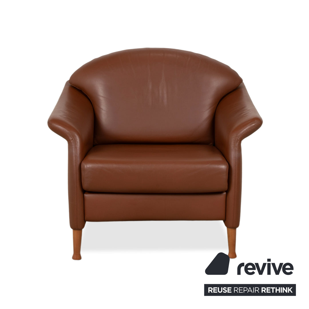 Walter Knoll Armchair Leather Red-Brown Cognac Terracotta