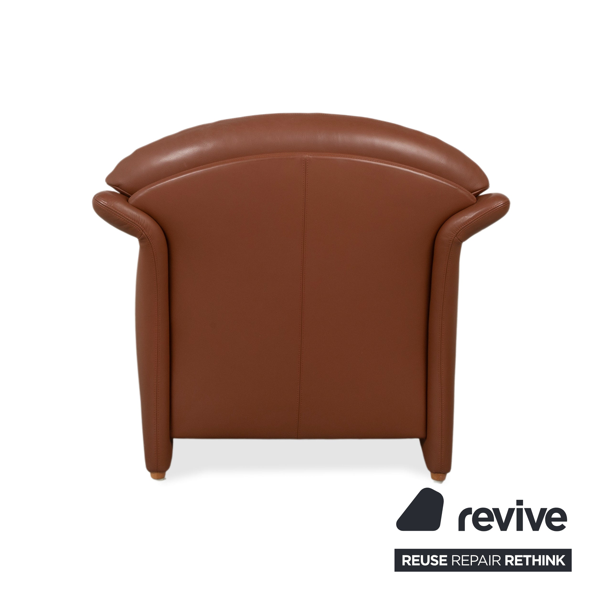 Fauteuil Walter Knoll Cuir Rouge-Brun Cognac Terre cuite