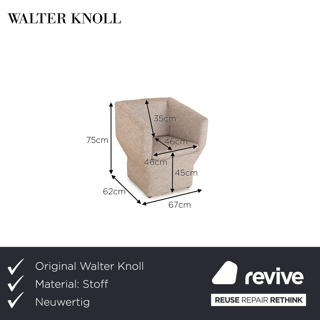 Walter Knoll Stoff Sessel Grau Neubezug