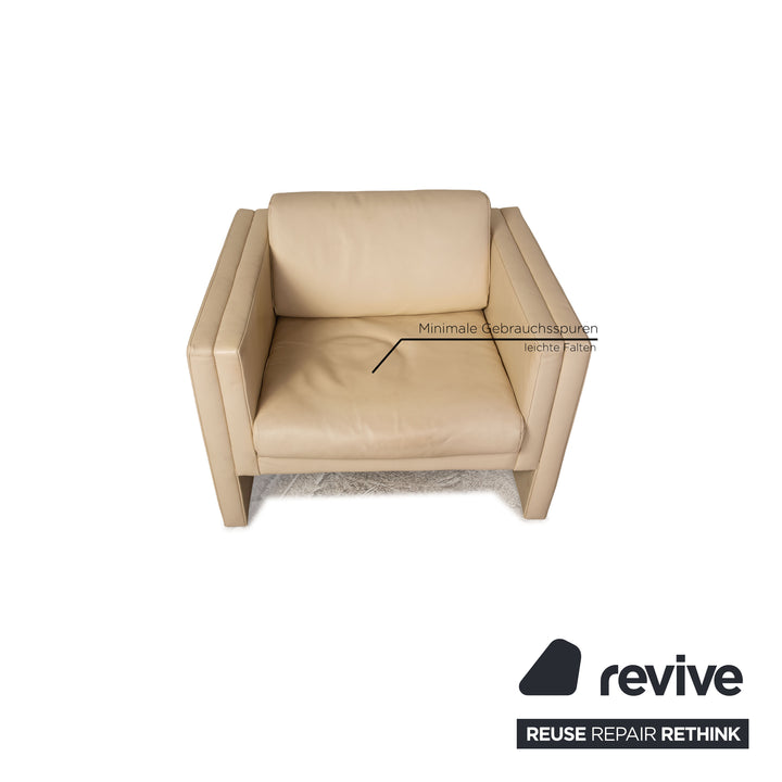 Walter Knoll Studio 191 leather armchair cream