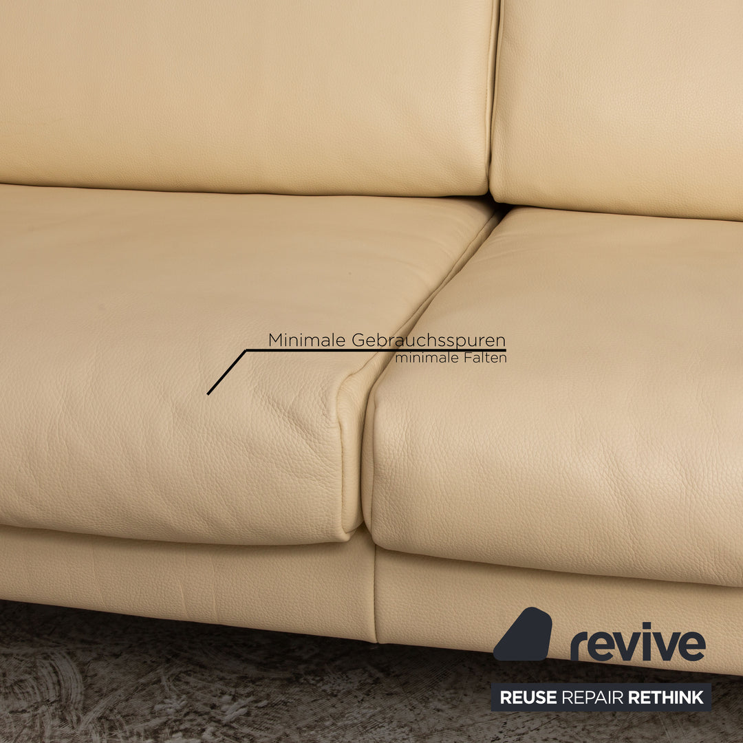 Walter Knoll Studio 191 leather sofa set cream three-seater two-seater couch