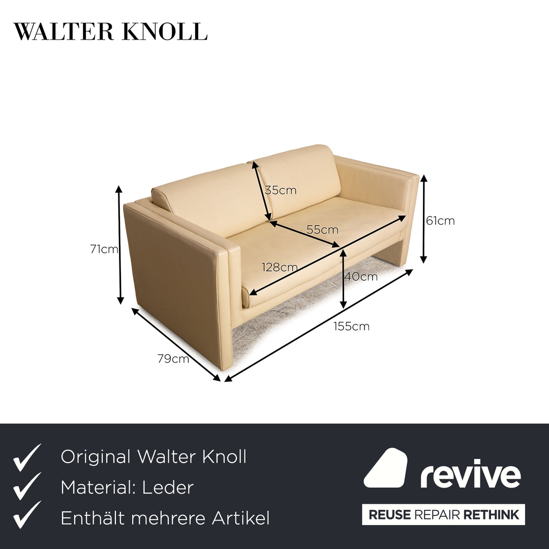Walter Knoll Studio 191 leather sofa set cream three-seater two-seater couch