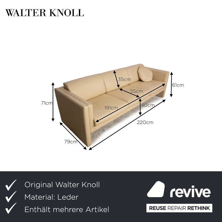 Walter Knoll Studio 191 leather sofa set cream three-seater two-seater couch