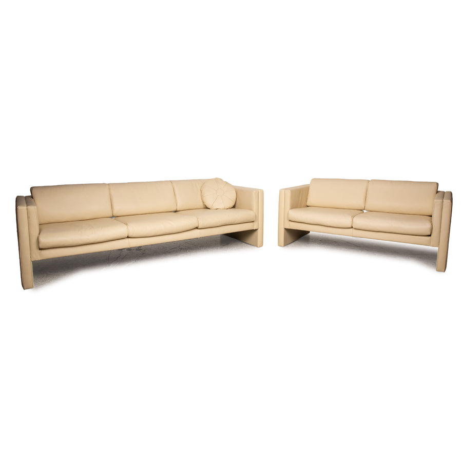 Walter Knoll Studio 191 leather sofa set cream three-seater two-seater couch