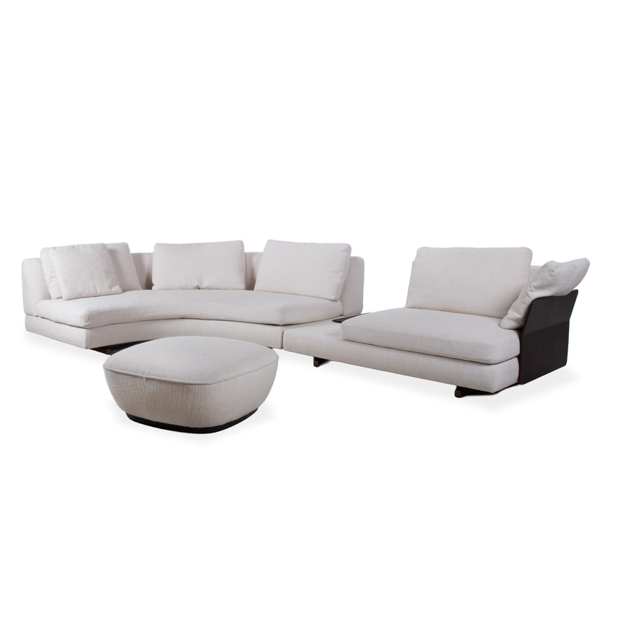 Walter Knoll Tama Garnitur Stoff Ecksofa Hocker Creme Beige Sofa Couch