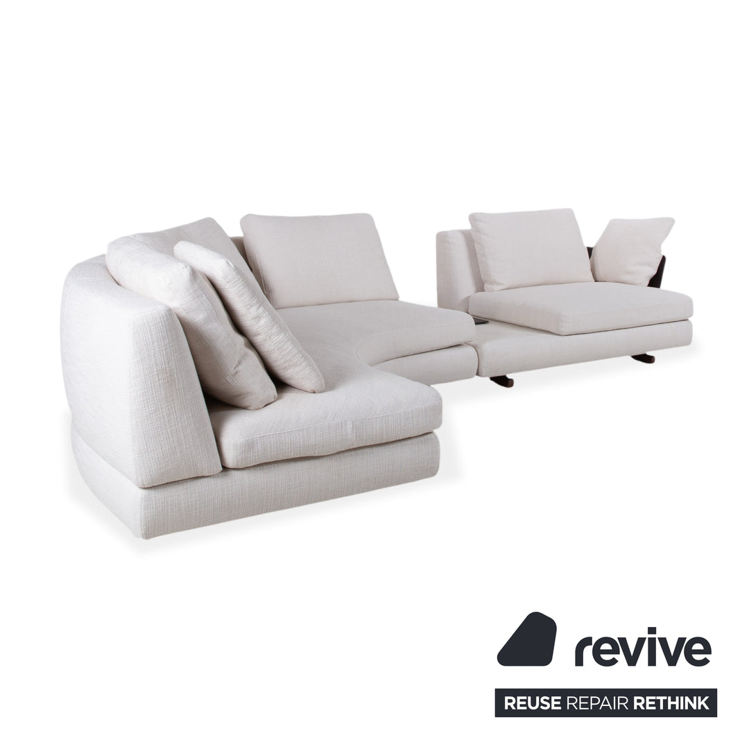 Walter Knoll Tama Garnitur Stoff Ecksofa Hocker Creme Beige Sofa Couch