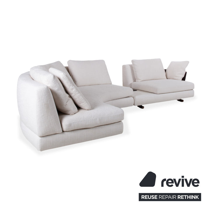 Walter Knoll Tama Garnitur Stoff Ecksofa Hocker Creme Beige Sofa Couch