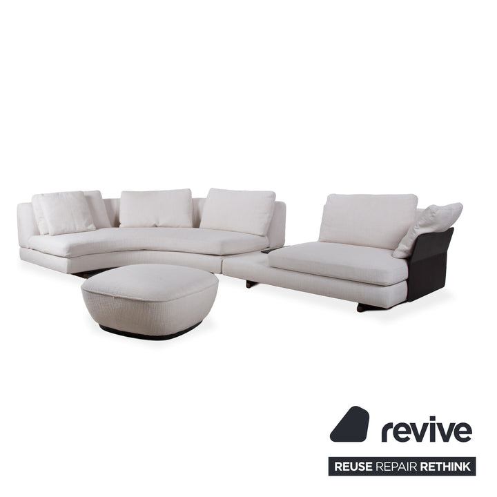 Walter Knoll Tama Fabric Corner Sofa Cream Beige Sofa Couch