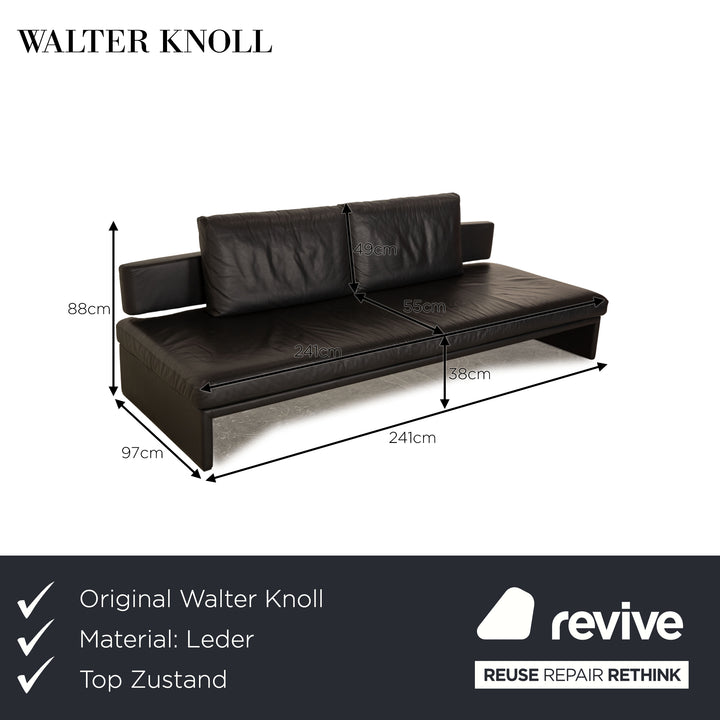 Walter Knoll Together Leder Dreisitzer Anthrazit Sofa Couch manuelle Funktion