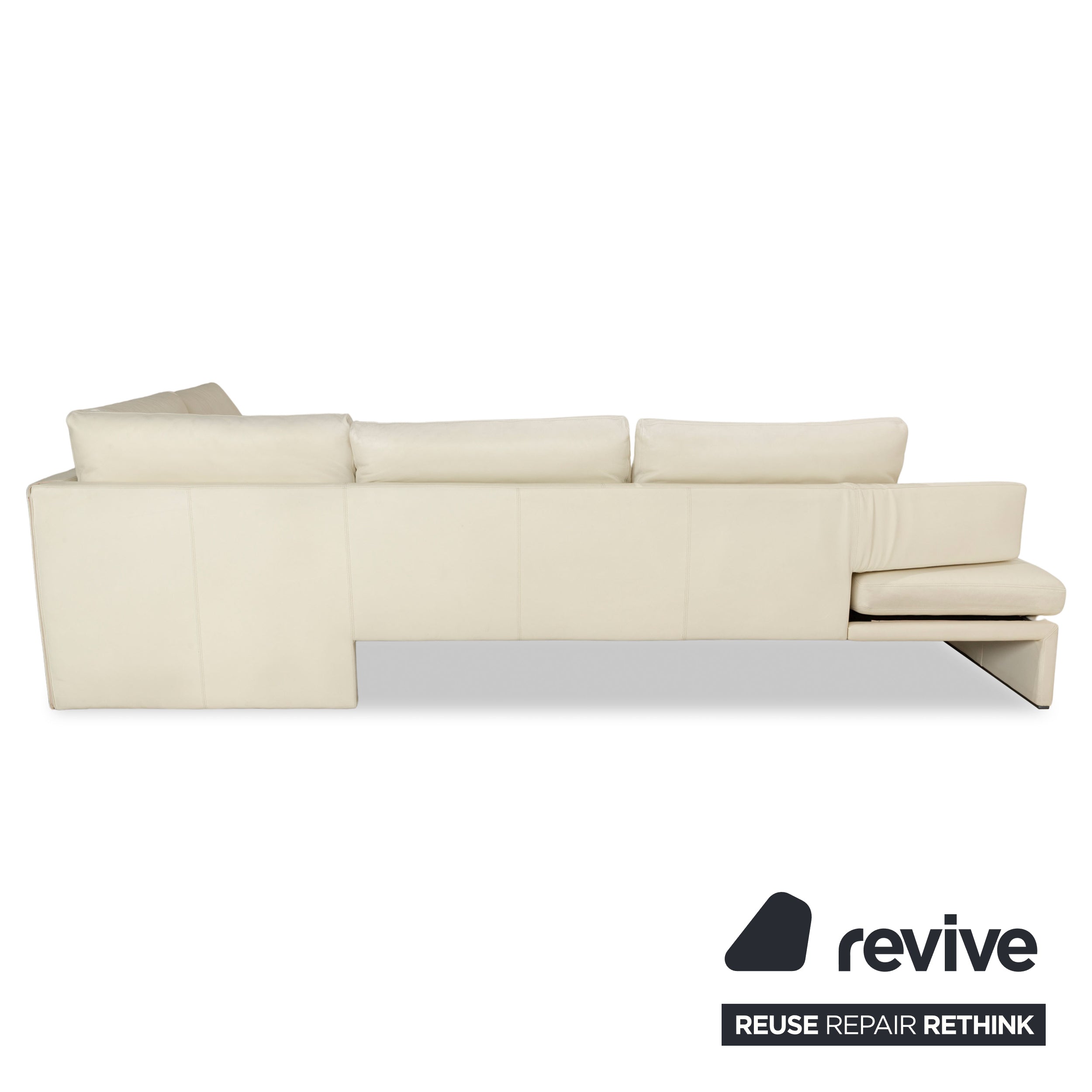Walter Knoll Together Leder Ecksofa Creme	Sofa Couch