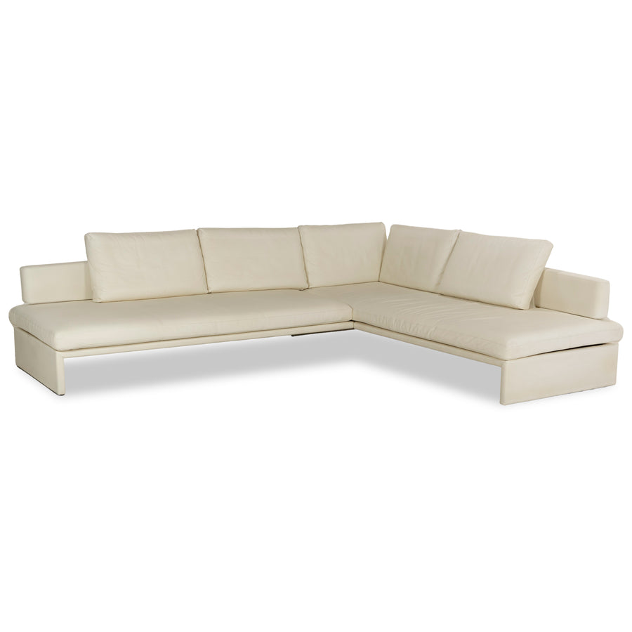 Walter Knoll Together Leder Ecksofa Creme	Sofa Couch
