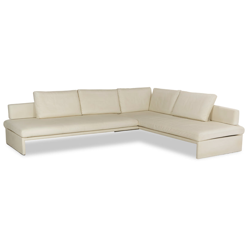 Walter Knoll Together Leder Ecksofa Creme	Sofa Couch