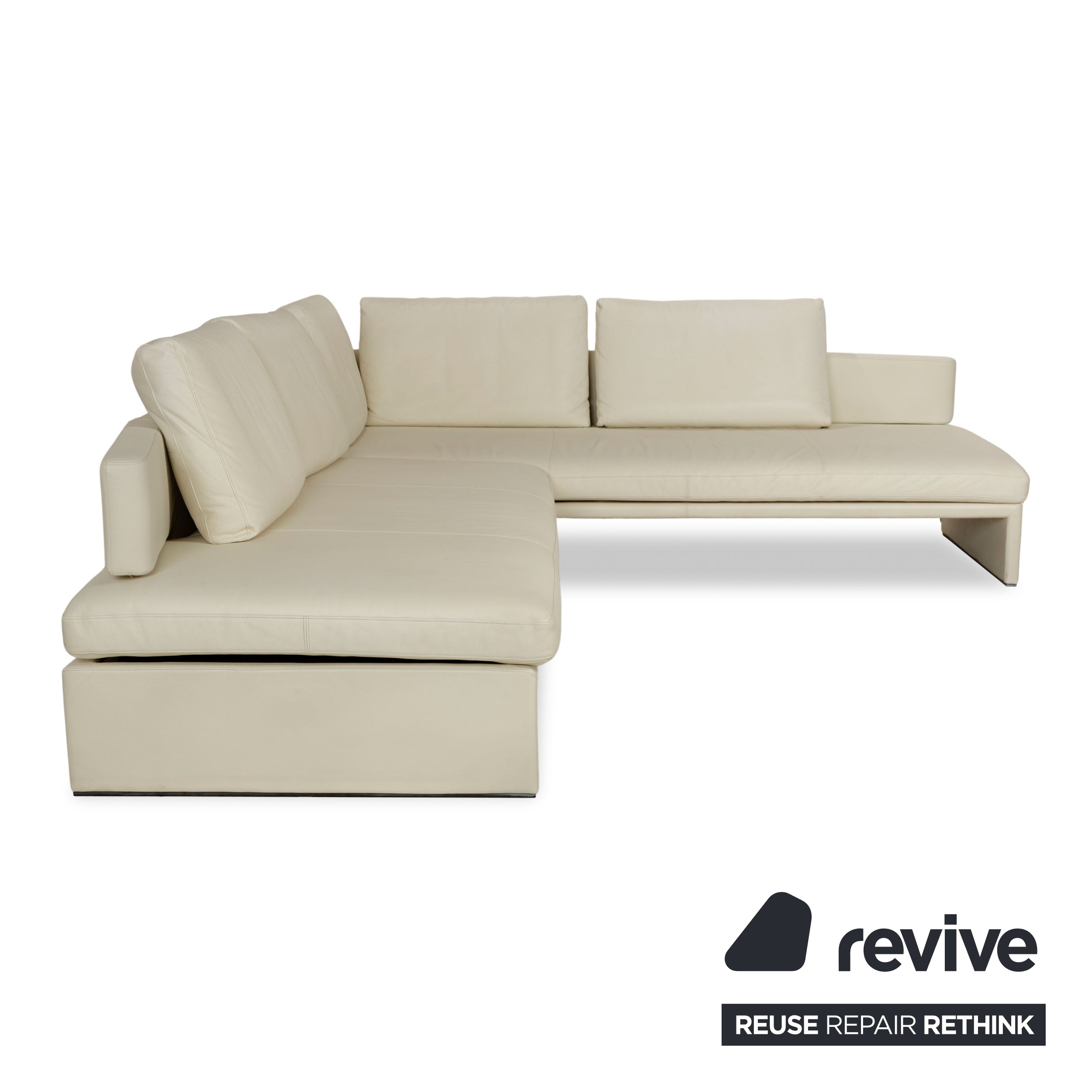 Walter Knoll Together Leder Ecksofa Creme	Sofa Couch