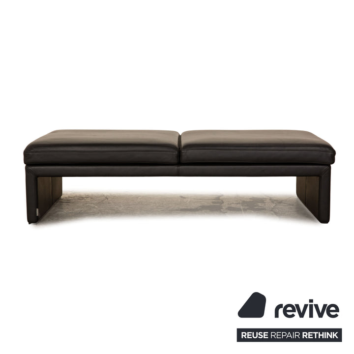 Walter Knoll Together Leder Sofa Garnitur Anthrazit Dreisitzer Hocker manuelle Funktion