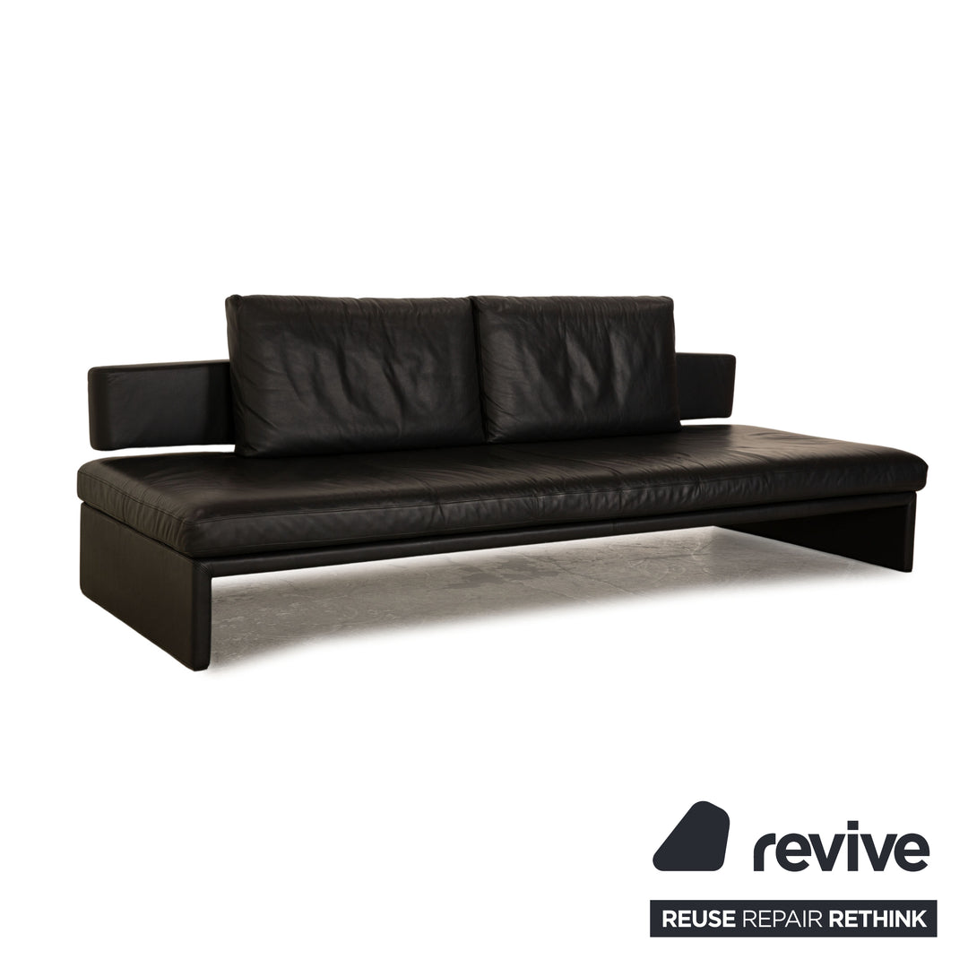 Walter Knoll Together Leder Sofa Garnitur Anthrazit Dreisitzer Hocker manuelle Funktion