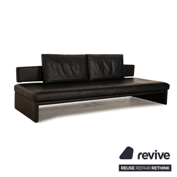 Walter Knoll Together Leder Sofa Garnitur Anthrazit Dreisitzer Hocker manuelle Funktion