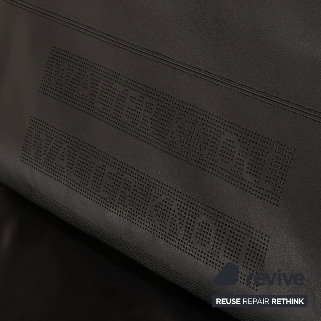 Walter Knoll Together Leder Sofa Garnitur Anthrazit Dreisitzer Hocker manuelle Funktion