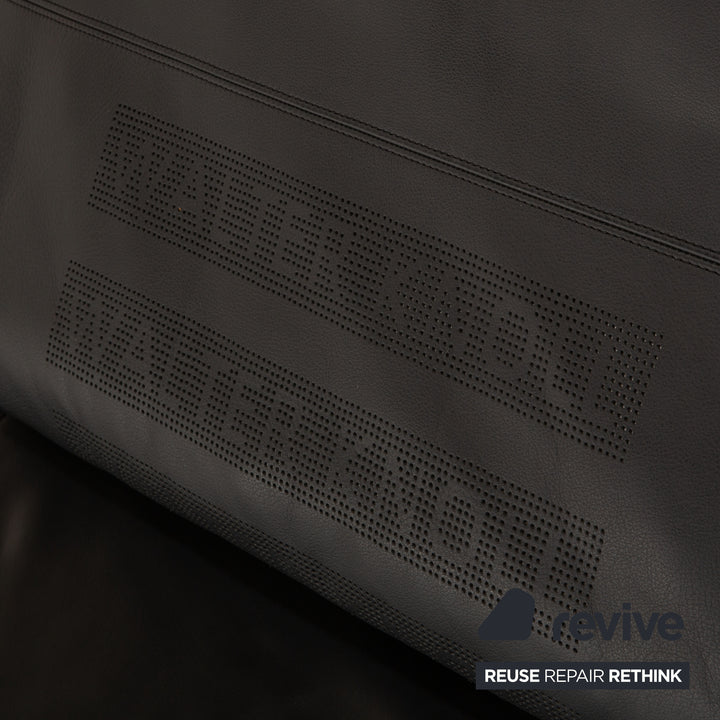 Walter Knoll Together Leder Sofa Garnitur Anthrazit Dreisitzer Hocker manuelle Funktion