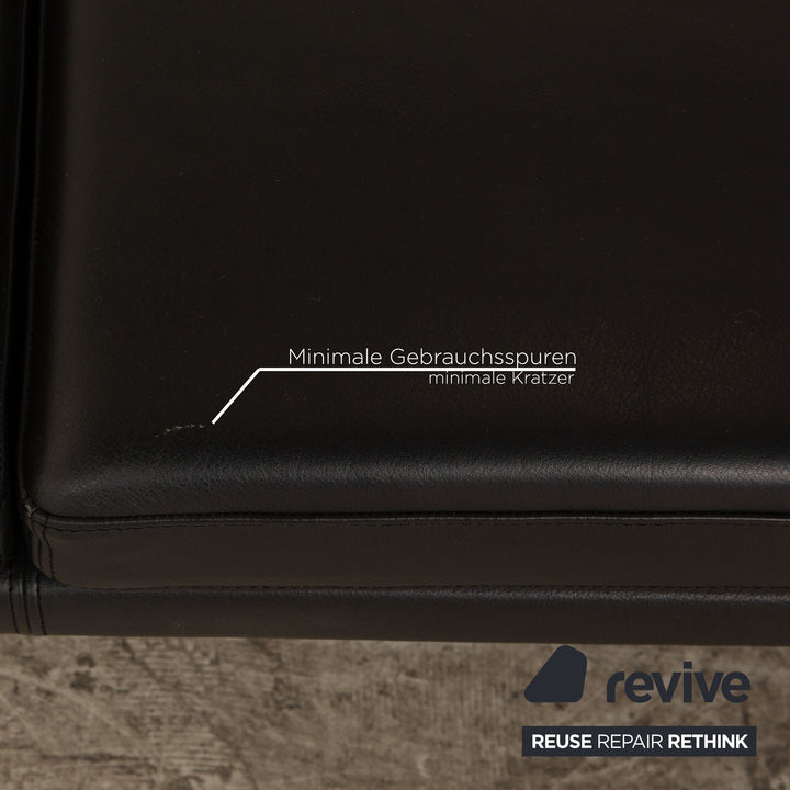 Walter Knoll Together Leder Sofa Garnitur Anthrazit Dreisitzer Hocker manuelle Funktion