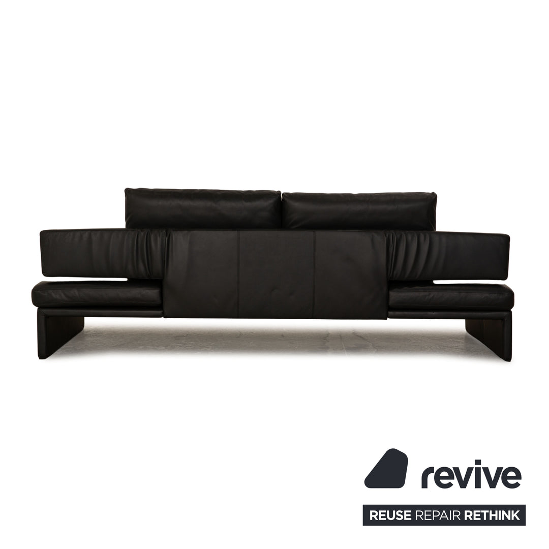 Walter Knoll Together Leder Sofa Garnitur Anthrazit Dreisitzer Hocker manuelle Funktion