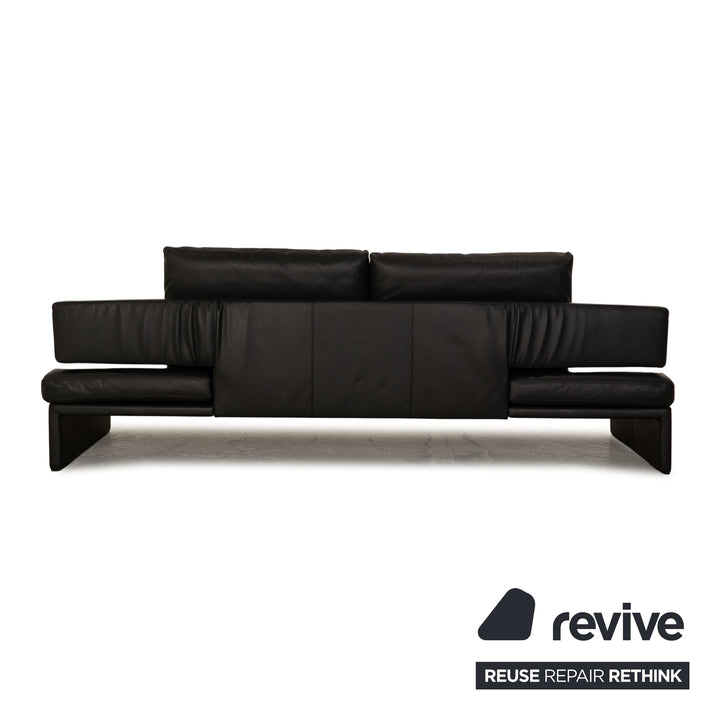 Walter Knoll Together Leder Sofa Garnitur Anthrazit Dreisitzer Hocker manuelle Funktion