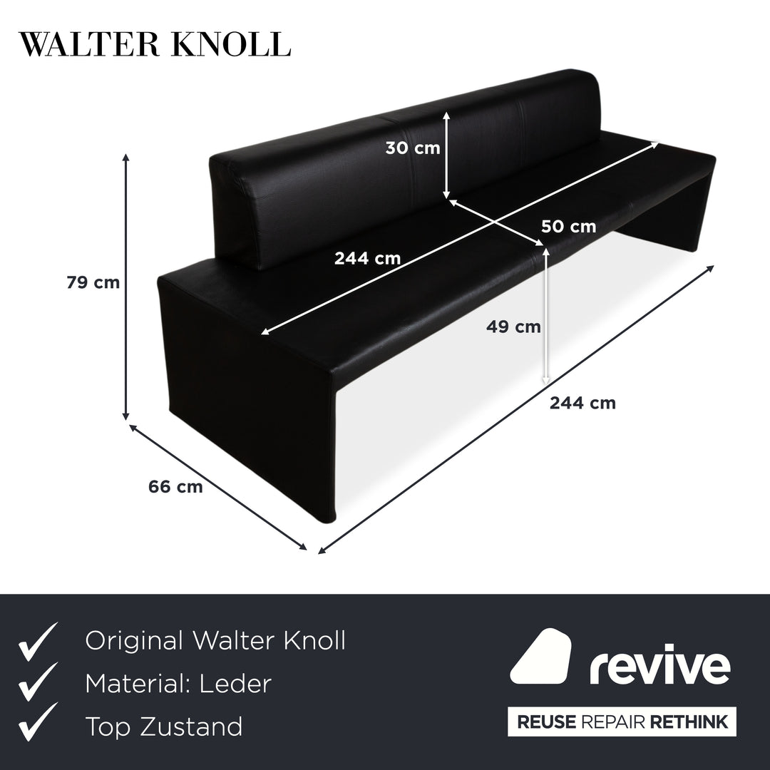 Walter Knoll Together Bench Leather Black