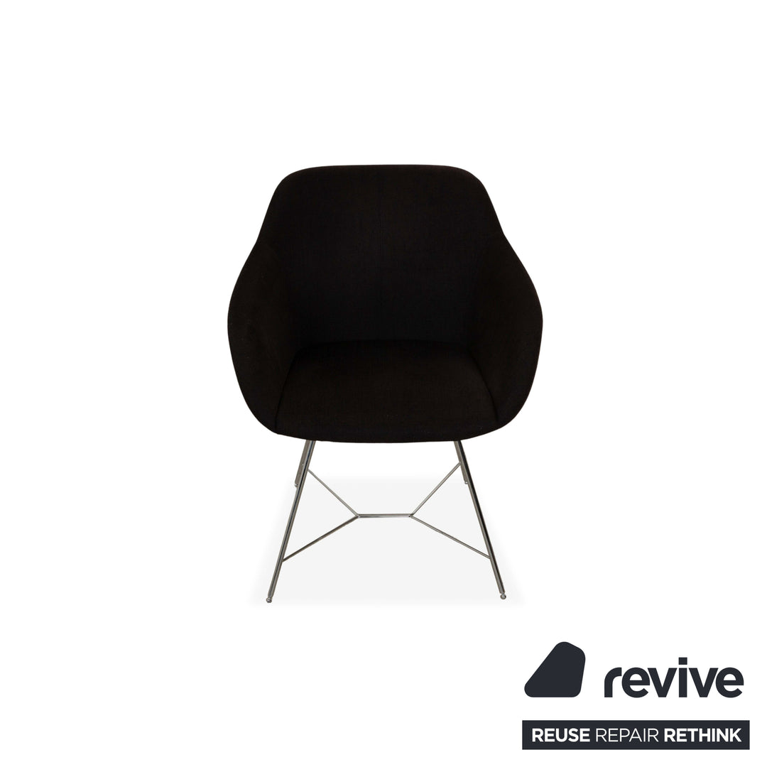 Fauteuil en tissu Walter Knoll Turtle Chair Marron Noir