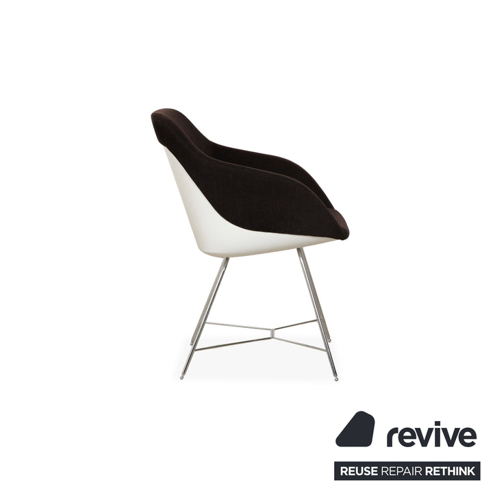 Fauteuil en tissu Walter Knoll Turtle Chair Marron Noir