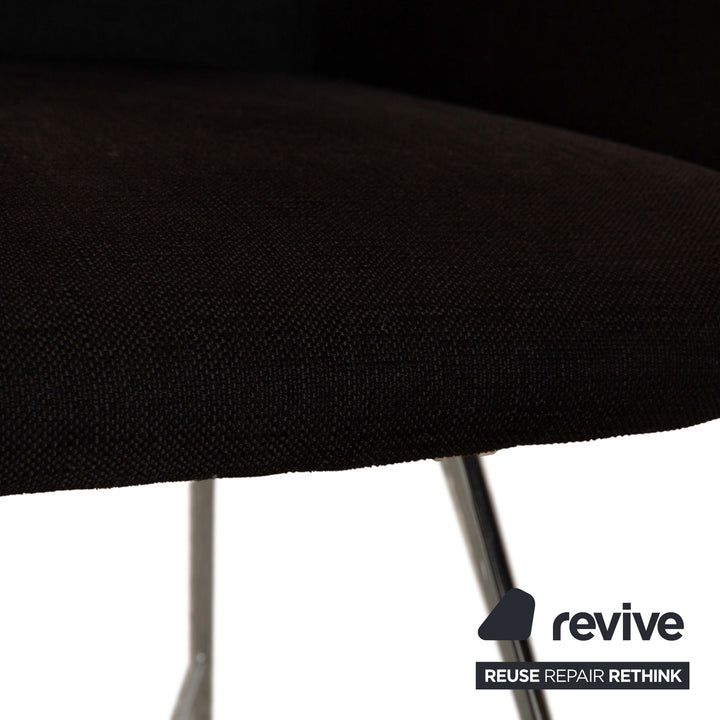 Fauteuil en tissu Walter Knoll Turtle Chair Marron Noir