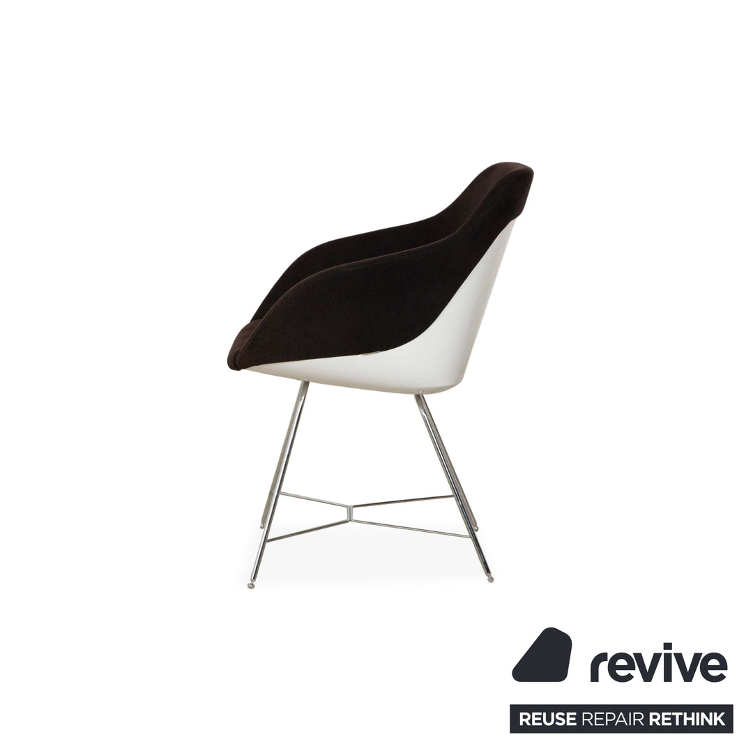 Fauteuil en tissu Walter Knoll Turtle Chair Marron Noir