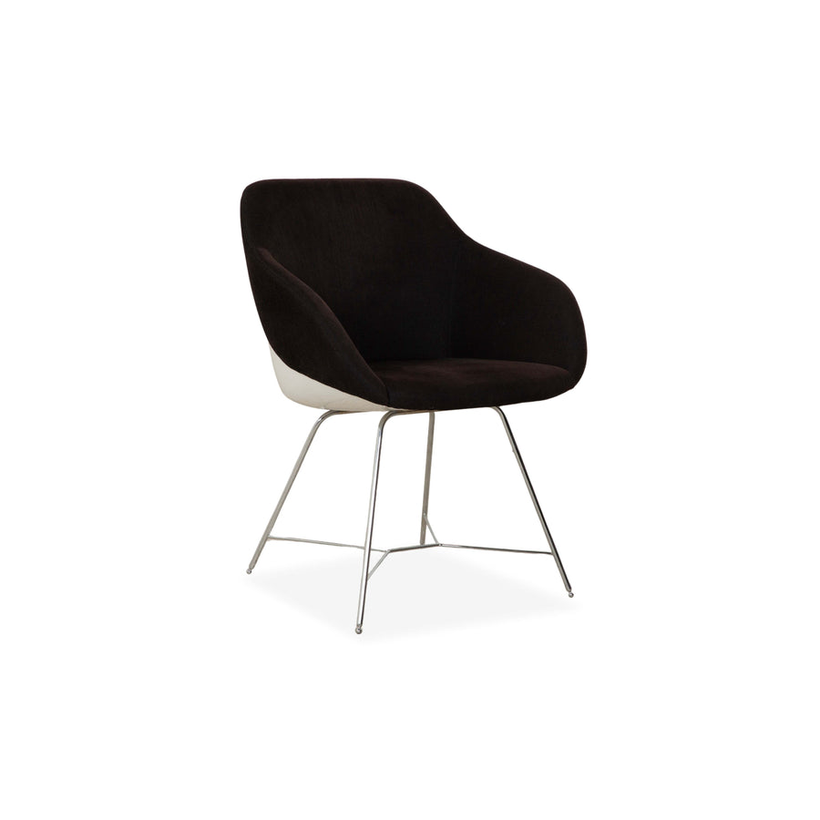 Fauteuil en tissu Walter Knoll Turtle Chair Marron Noir