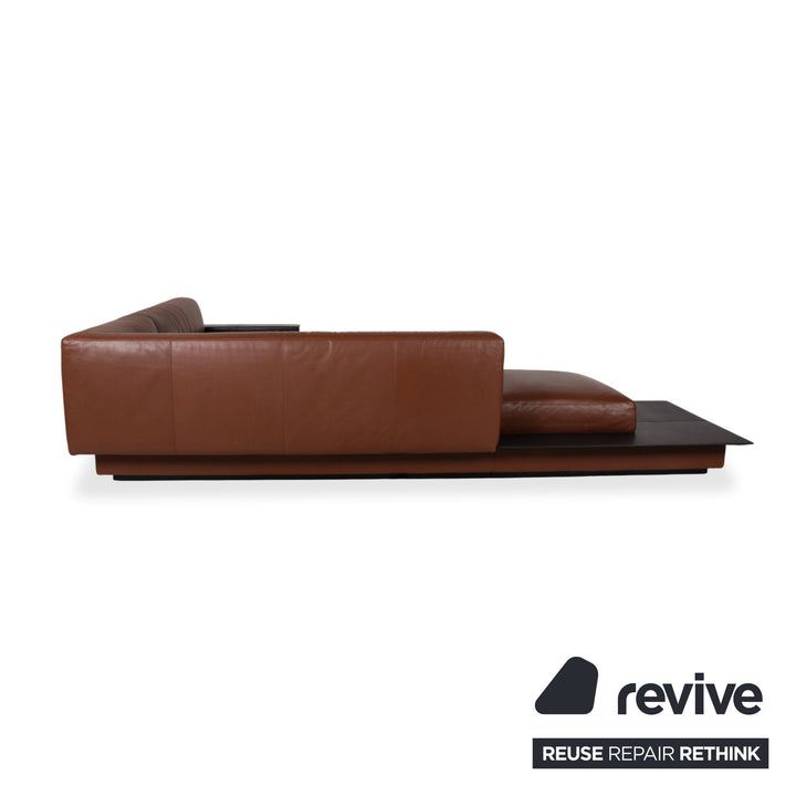 Walter Knoll Yuuto Leather Corner Sofa Brown Chestnut Mocha Sofa Couch