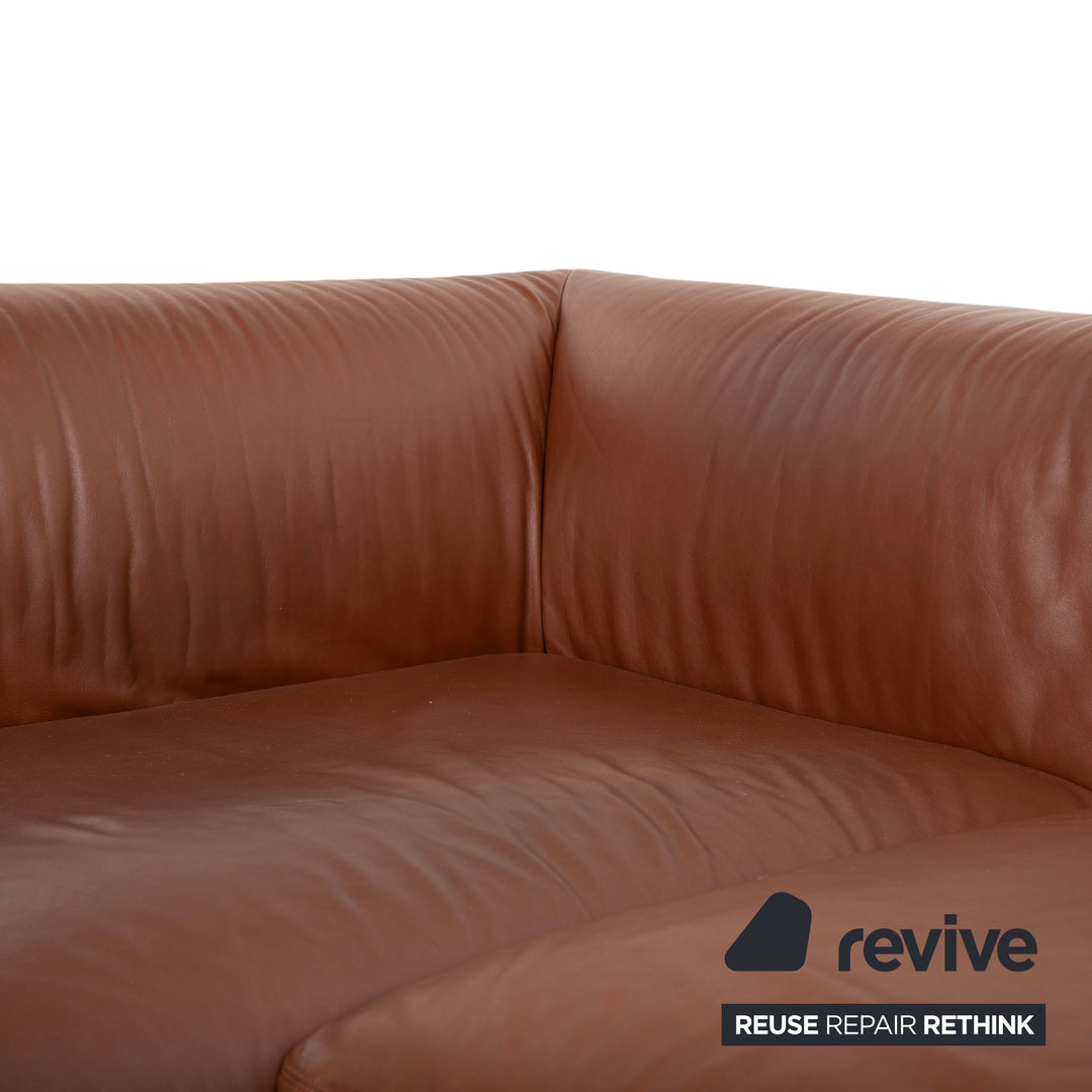 Walter Knoll Yuuto Leather Corner Sofa Brown Chestnut Mocha Sofa Couch