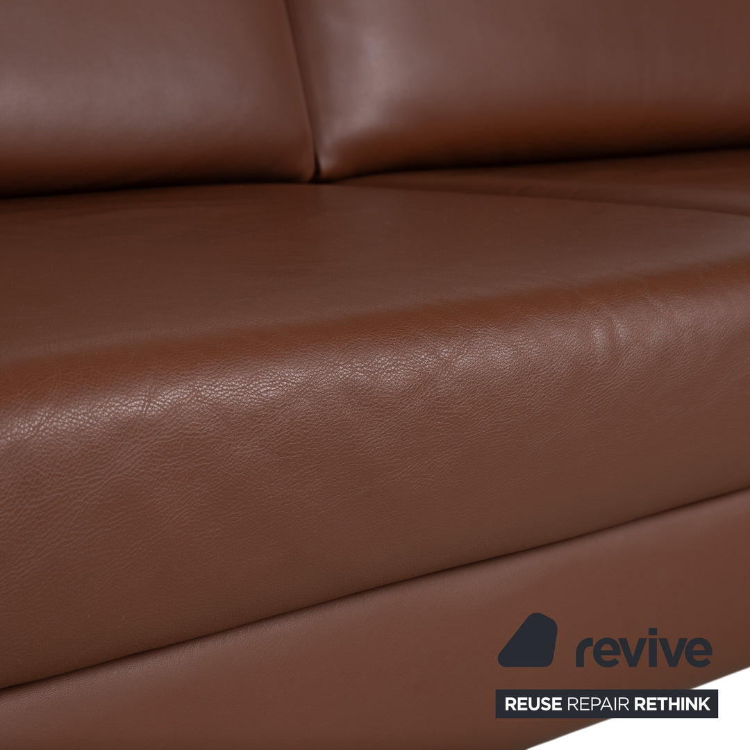 Walter Knoll Zweisitzer Leder Sofa Braun