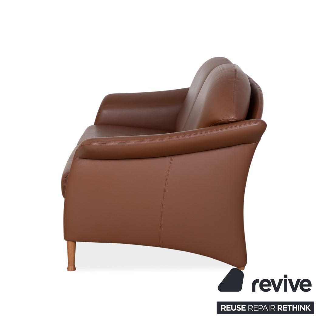 Walter Knoll Zweisitzer Leder Sofa Braun