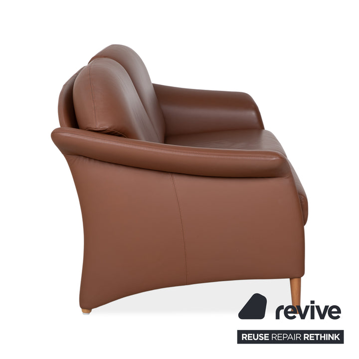 Walter Knoll Zweisitzer Leder Sofa Braun